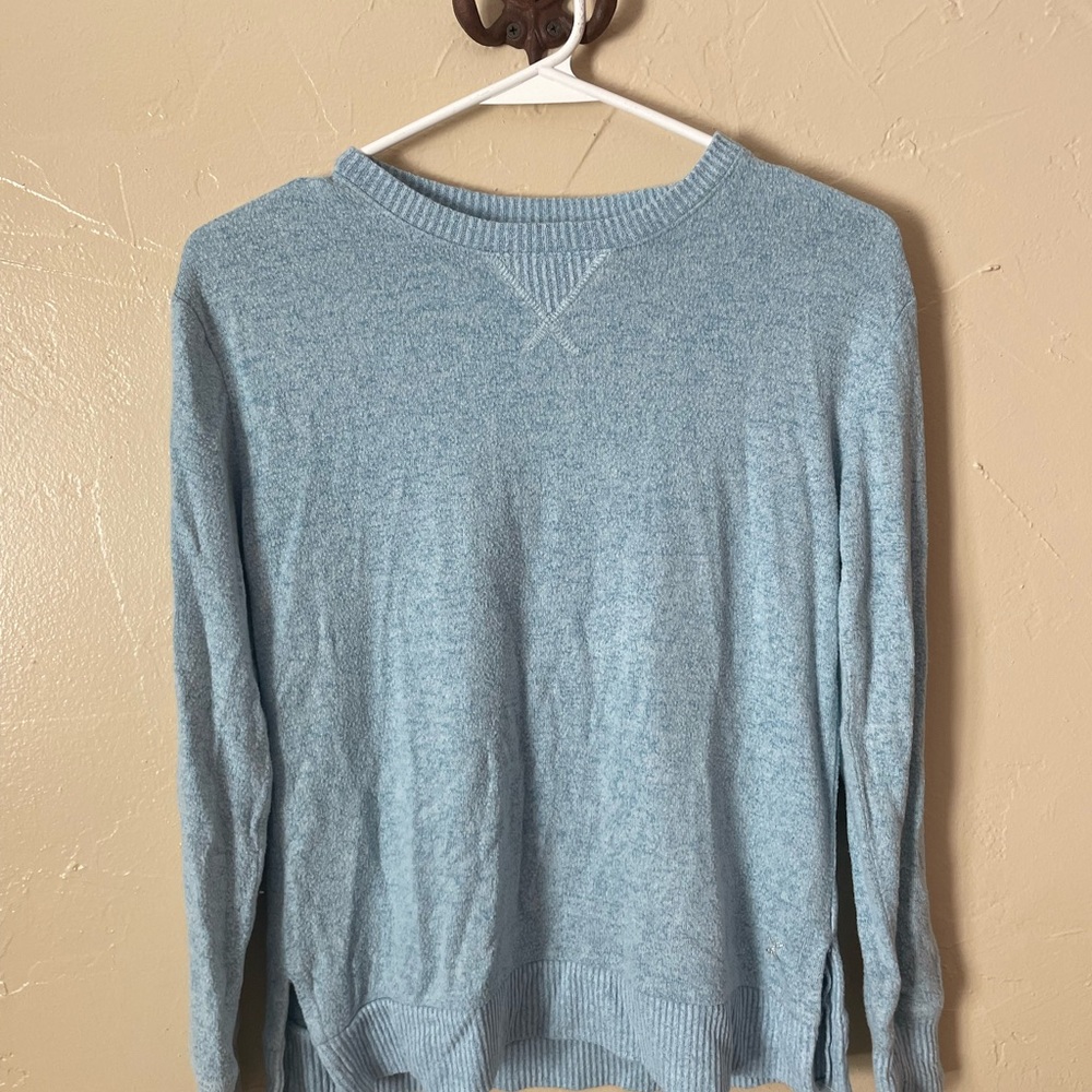 Xersion Blue Crew Neck Sweater Soft Knit Casual
